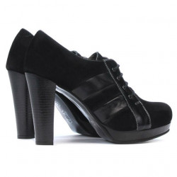 Women stylish, elegant shoes 1211 black antilopa combined