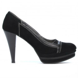 Women stylish, elegant shoes 1094 black antilopa combined