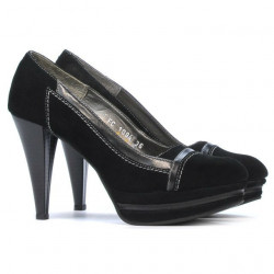 Women stylish, elegant shoes 1094 black antilopa combined