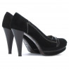 Women stylish, elegant shoes 1094 black antilopa combined