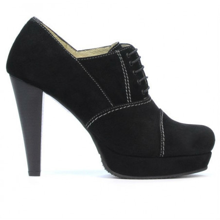 Women stylish, elegant shoes 1091 black antilopa