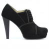 Women stylish, elegant shoes 1091 black antilopa