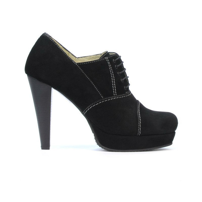 Women stylish, elegant shoes 1091 black antilopa