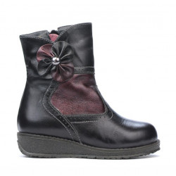Small children boots 20c black+bordo