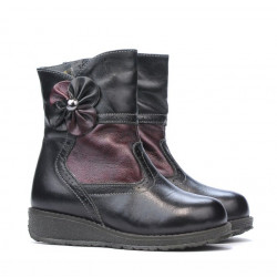 Small children boots 20c black+bordo
