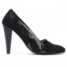 Women stylish, elegant shoes 1208 black antilopa+patent black