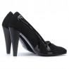 Women stylish, elegant shoes 1208 black antilopa+patent black