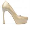 Women stylish, elegant shoes 1212 patent beige