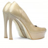 Women stylish, elegant shoes 1212 patent beige