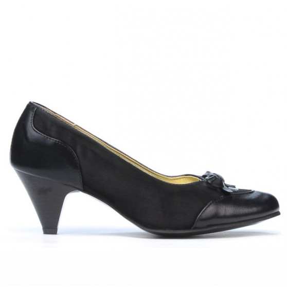 Women stylish, elegant shoes 1064 black+black antilopa