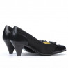 Women stylish, elegant shoes 1064 black+black antilopa