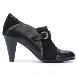 Women stylish, elegant shoes 1210 black antilopa combined
