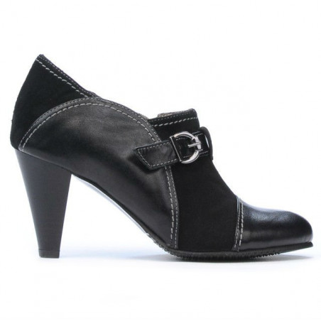 Women stylish, elegant shoes 1210 black antilopa combined
