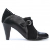 Women stylish, elegant shoes 1210 black antilopa combined