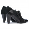 Women stylish, elegant shoes 1210 black antilopa combined