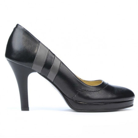 Women stylish, elegant shoes 1086 black+gray