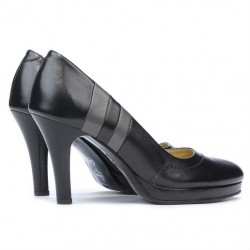 Women stylish, elegant shoes 1086 black+gray