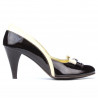 Women stylish, elegant shoes 1065 patent bordo+beige