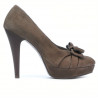 Women stylish, elegant shoes 1095-1 cappuccino antilopa