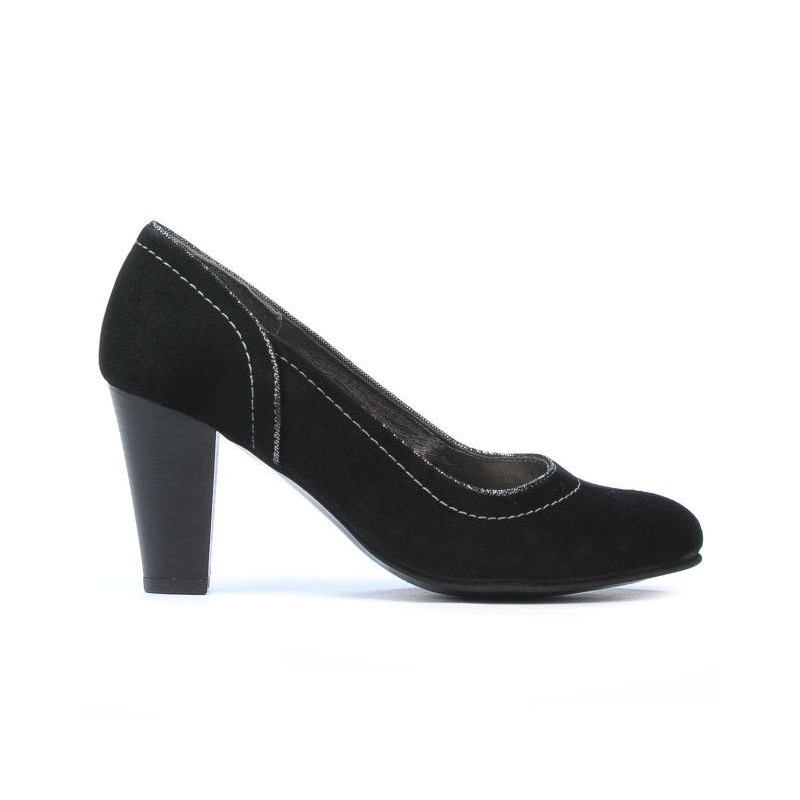 Women stylish, elegant shoes 1205 black antilopa