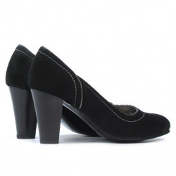 Women stylish, elegant shoes 1205 black antilopa