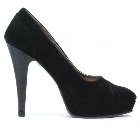 Women stylish, elegant shoes 1082-1 black antilopa
