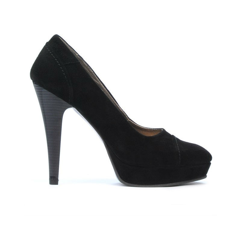 Women stylish, elegant shoes 1082-1 black antilopa