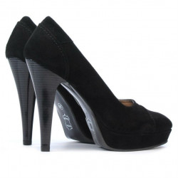 Women stylish, elegant shoes 1082-1 black antilopa