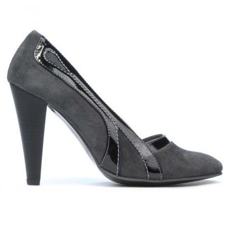 Women stylish, elegant shoes 1208 gray antilopa combined