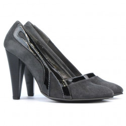 Women stylish, elegant shoes 1208 gray antilopa combined