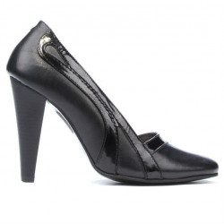 Women stylish, elegant shoes 1208 black+patent black