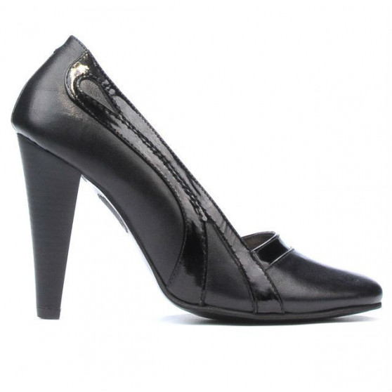 Women stylish, elegant shoes 1208 black+patent black