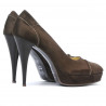Women stylish, elegant shoes 1082 brown antilopa