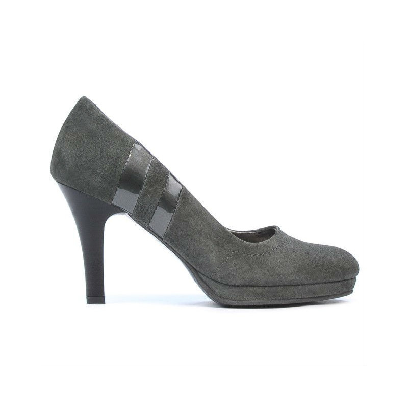 Women stylish, elegant shoes 1086 gray antilopa