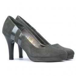 Women stylish, elegant shoes 1086 gray antilopa