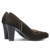 Women stylish, elegant shoes 1205 brown antilopa