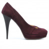 Women stylish, elegant shoes 1092 burgundy antilopa