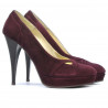 Women stylish, elegant shoes 1092 burgundy antilopa