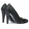 Women stylish, elegant shoes 1040 black satinat