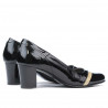 Women stylish, elegant shoes 1217 patent black+beige