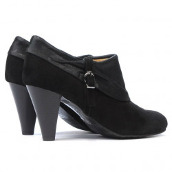 Women stylish, elegant shoes 1089 black antilopa combined