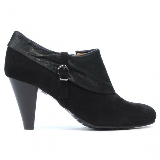 Women stylish, elegant shoes 1089 black antilopa