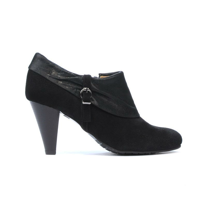 Women stylish, elegant shoes 1089 black antilopa