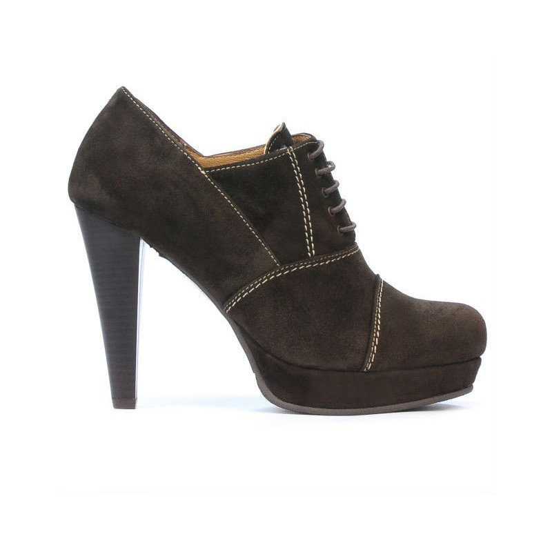 Women stylish, elegant shoes 1091 brown antilopa