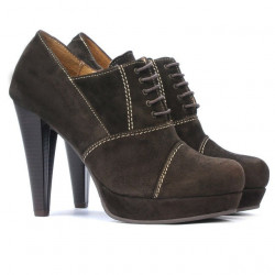 Women stylish, elegant shoes 1091 brown antilopa