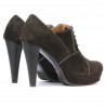 Women stylish, elegant shoes 1091 brown antilopa