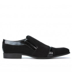 Men stylish, elegant shoes 796 black velour