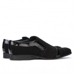 Men stylish, elegant shoes 796 black velour