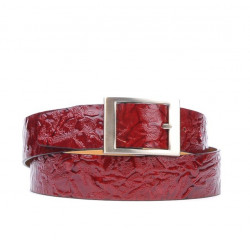 Women belt 02m crep patent burgundy