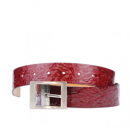 Women belt 02m crep patent burgundy